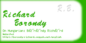 richard borondy business card